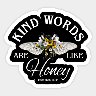 Kind Words Are Like Honey Bible Verse Christian Prayer Gift For Men Women Sticker